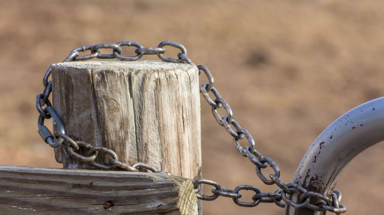 A closed gate is shown in this undated photo. There are nearly 16 million acres of "landlocked" federal and state lands across 13 Western states, according to OnX’s webpage.