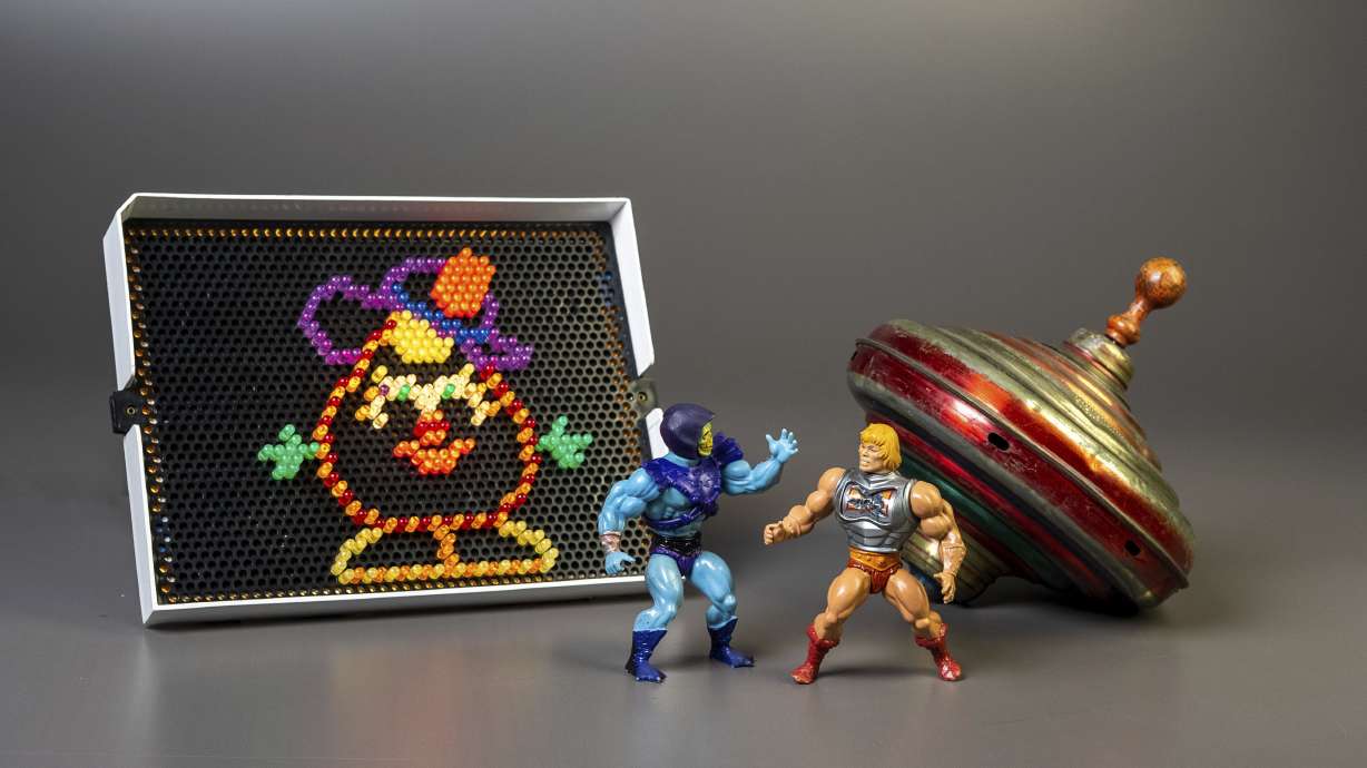 The three toys inducted into the National Toy Hall of Fame on Thursday, in Rochester, N.Y. Masters of the Universe, Lite-Brite and the top were chosen from among 12 finalists for the annual honor, which recognizes toys that have inspired creative play and lasting popularity.