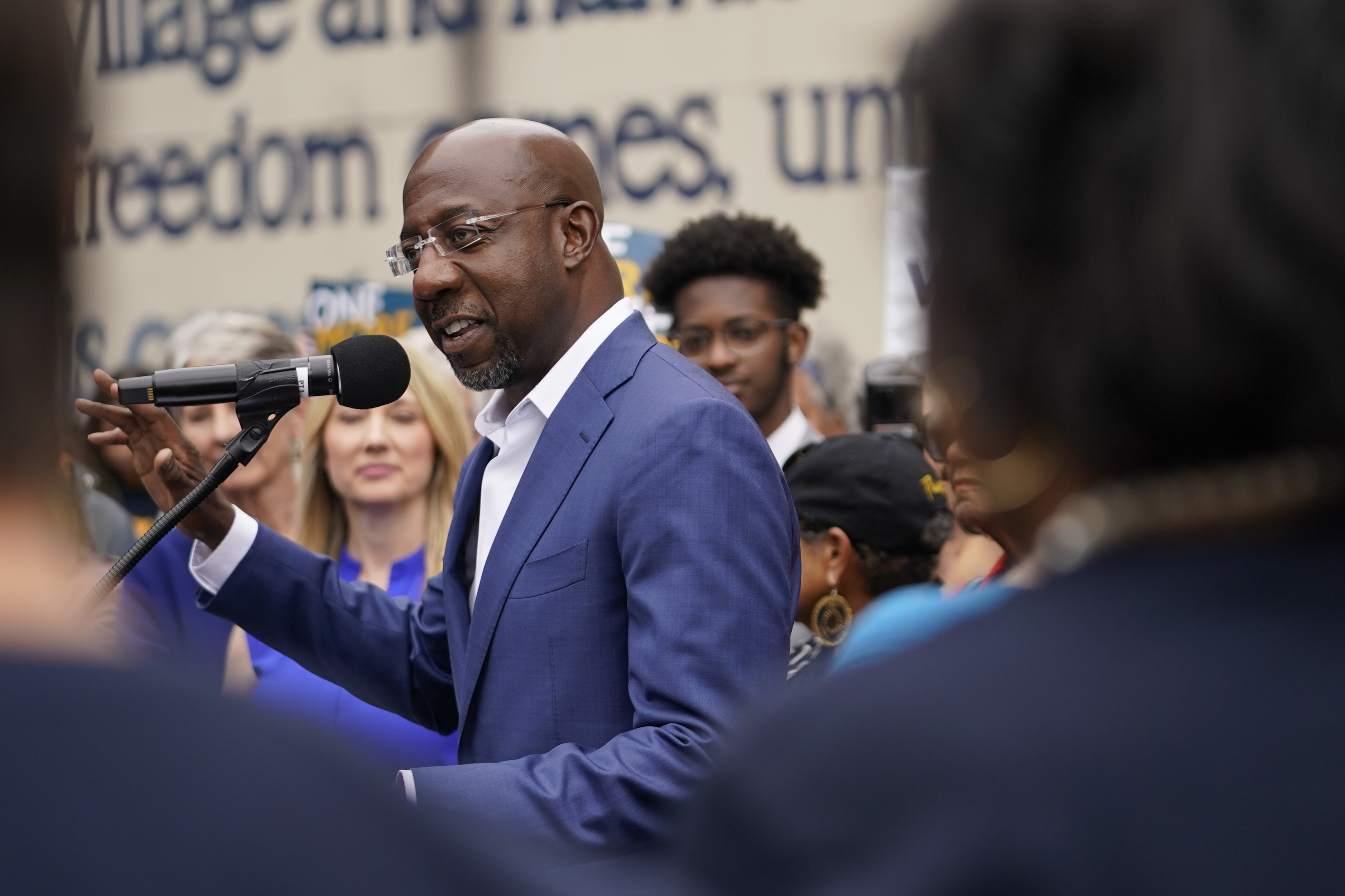 Democratic nominee for U.S. Senate Sen. Raphael Warnock speaks during a news conference Thursday in Atlanta. Warnock is running against Republican Herschel Walker in a runoff election. 