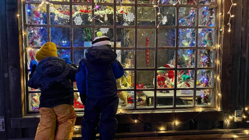 Walking in Ogden's Christmas village winter wonderland