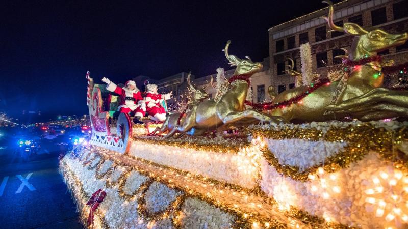 Walking in Ogden's Christmas village winter wonderland