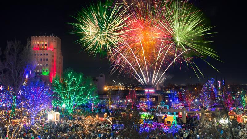 Walking in Ogden's Christmas village winter wonderland