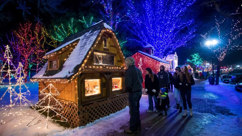 Walking in Ogden's Christmas village winter wonderland