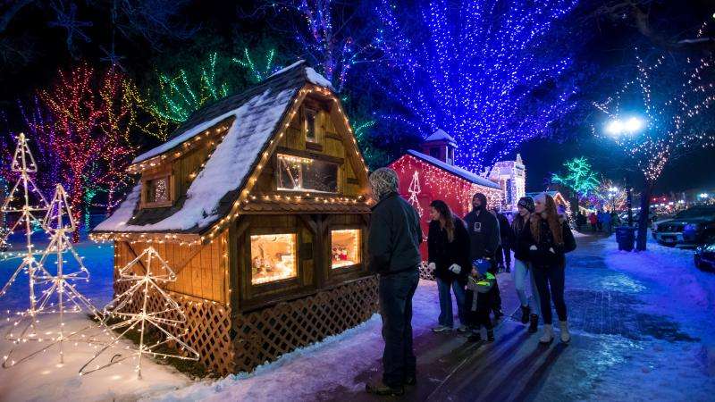 Walking in Ogden's Christmas village winter wonderland