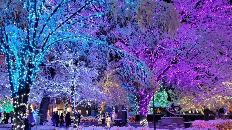 Walking in Ogden's Christmas village winter wonderland