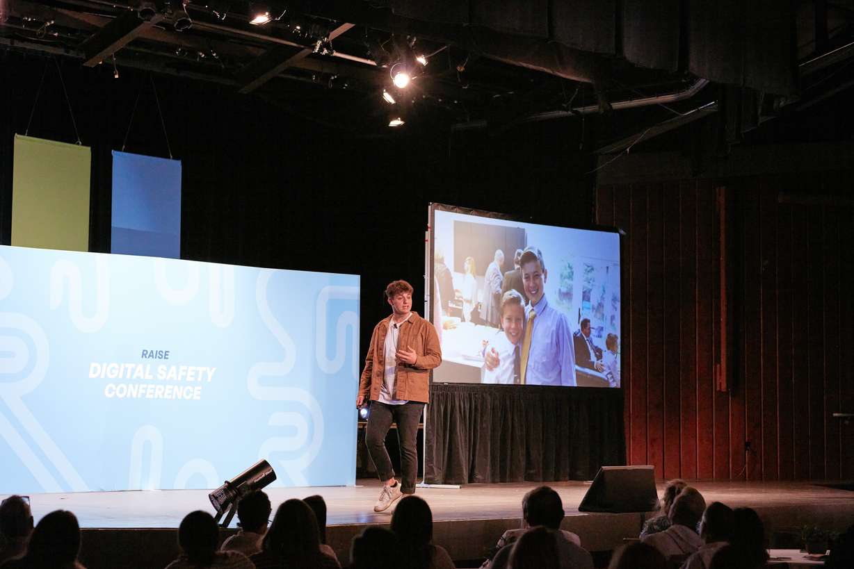 Smith Alley speaks at the Raise Digital Safety Conference in Lehi on Oct. 18.