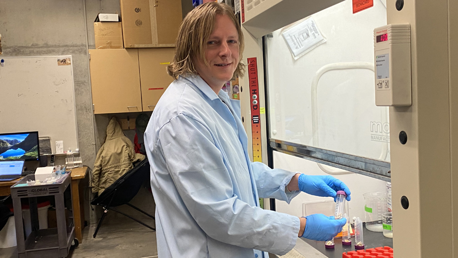Gabriel Bowen, a professor of geology and geophysics and lead researcher in Project FIND-EM is preparing for chemical analysis of donated teeth.