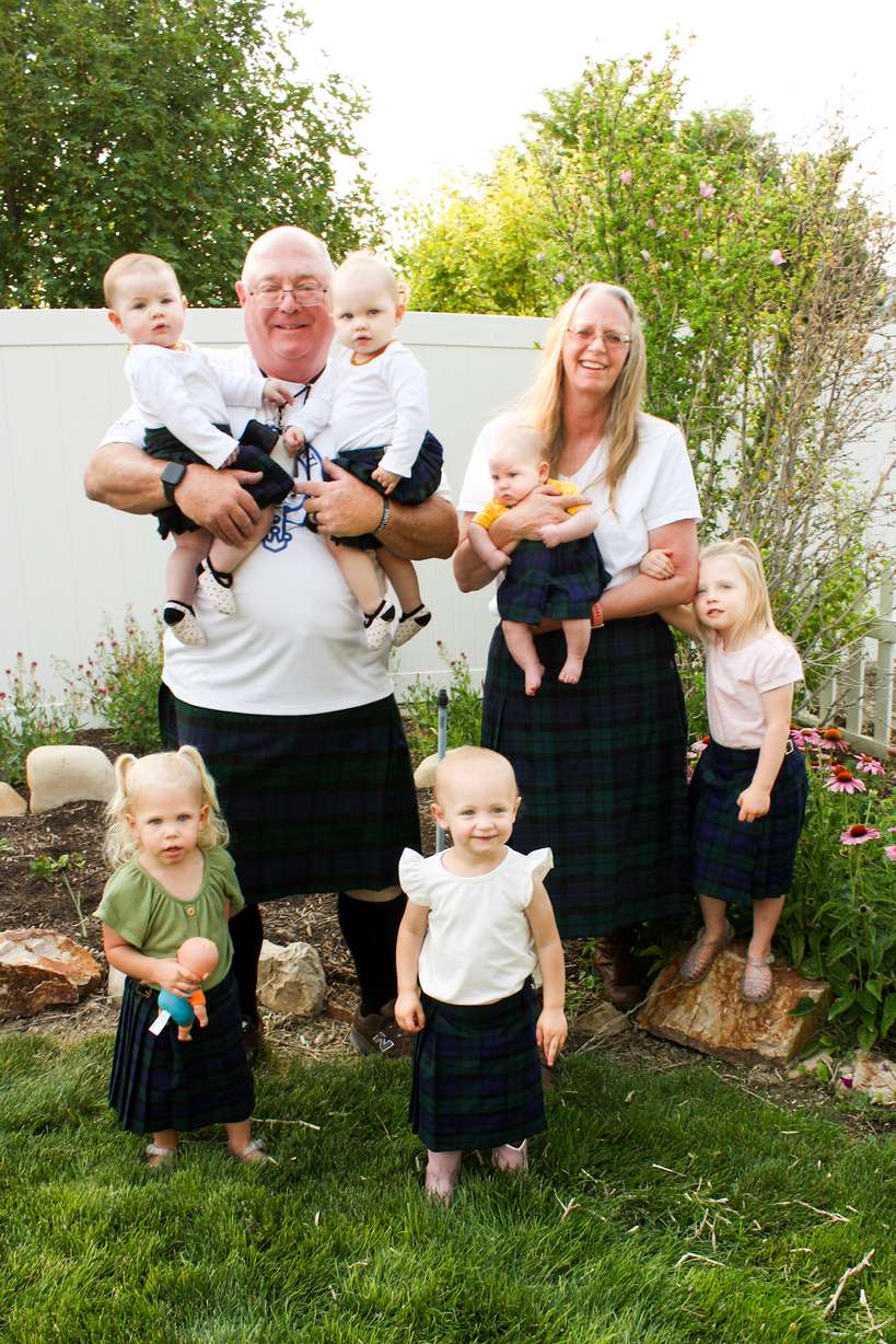 Brad Cutler in a recent photo with his wife and grandchildren. Cutler is a participant in a study that shows exercise, even in overweight and obese patients, can help improve outcomes for colorectal cancer.