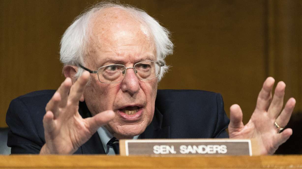 Sen. Bernie Sanders, I-Vt., during a committee hearing June 16, 2022, on Capitol Hill in Washington. Sen. Mike Lee, R-Utah, said he agrees with Sanders when it comes to a cease-fire between Israel and Hamas.