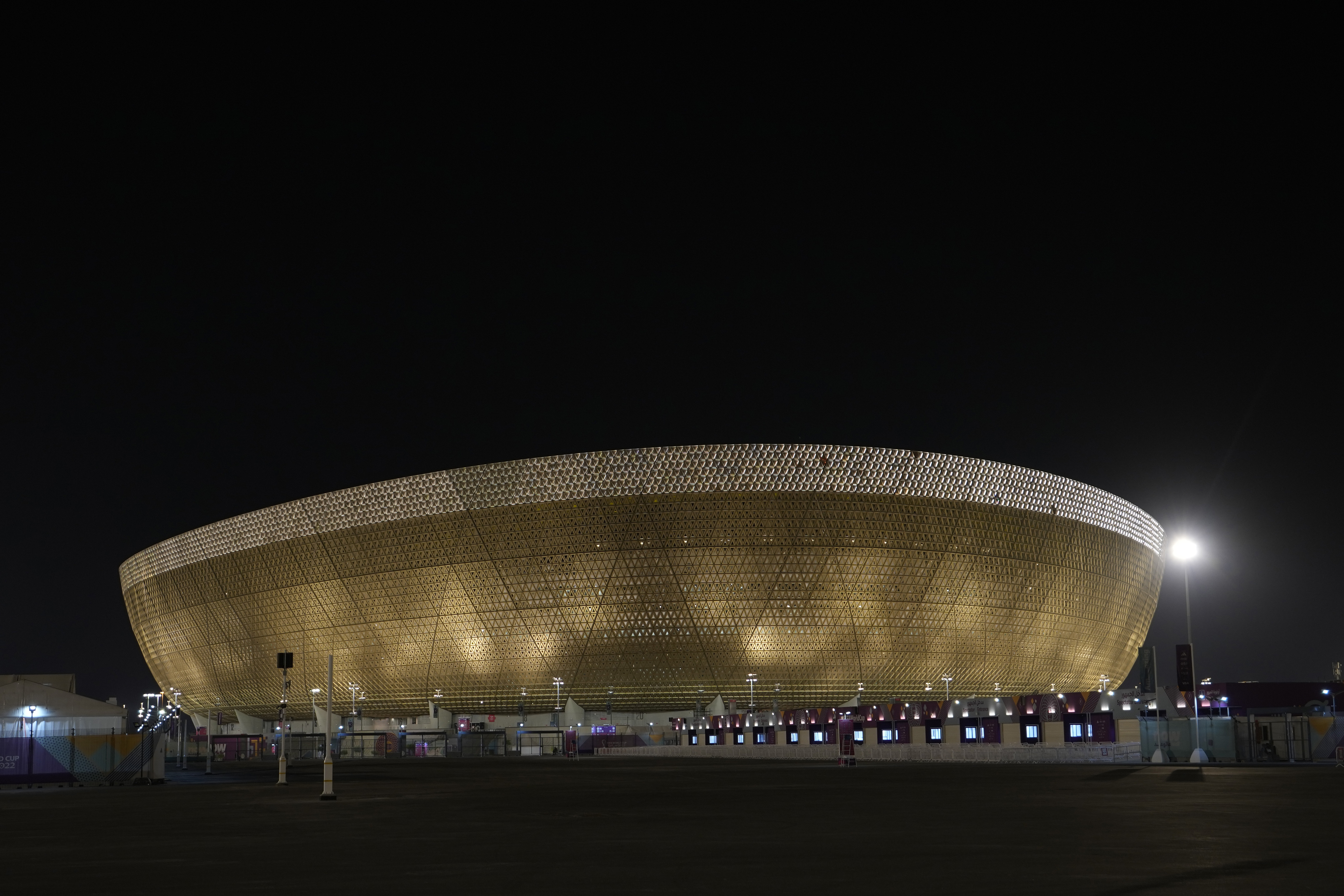A general view of the Lusail Stadium in Lusail in Doha, Qatar, Saturday, Nov. 12, 2022. Final preparations are being made for the soccer World Cup which starts on Nov. 20 when Qatar face Ecuador. 