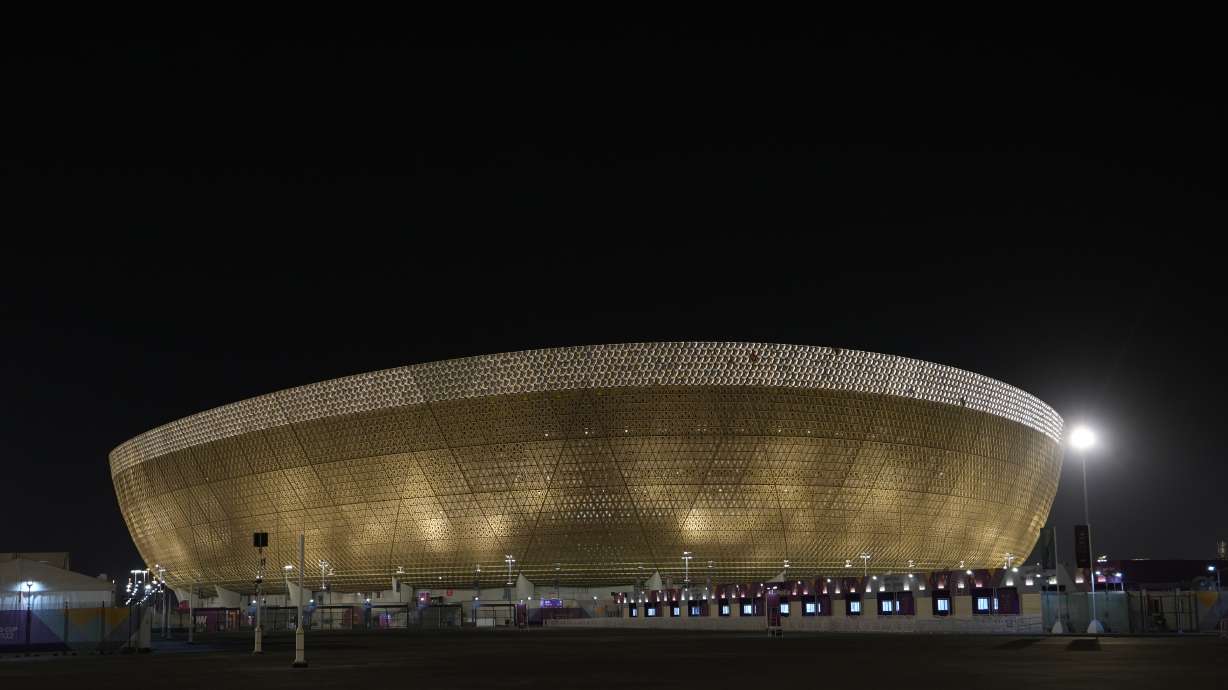 A general view of the Lusail Stadium in Lusail in Doha, Qatar, Saturday, Nov. 12, 2022. Final preparations are being made for the soccer World Cup which starts on Nov. 20 when Qatar face Ecuador.
