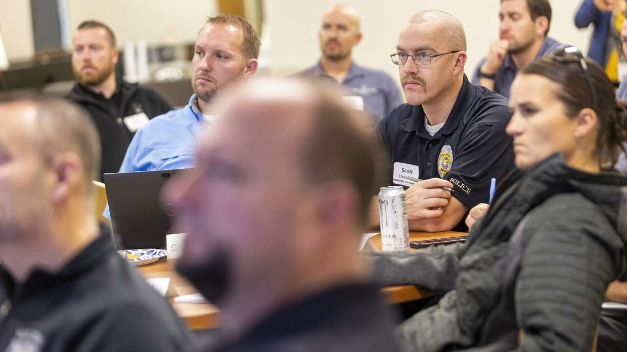 Police officers from across the state gathered in North Salt Lake Tuesday for a training session aimed at empowering law enforcers to feel comfortable intervening with other officers — regardless of rank or gender — when those officers get too emotional during a confrontation.