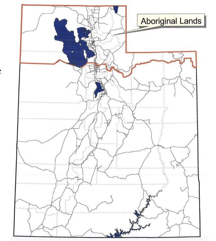 A map shows the aboriginal lands of the Northwestern Band of the Shoshone Nation outlined in orange. A recent agreement with the state allows the Northwestern Band to hunt, fish and trap on unoccupied portions of those lands.