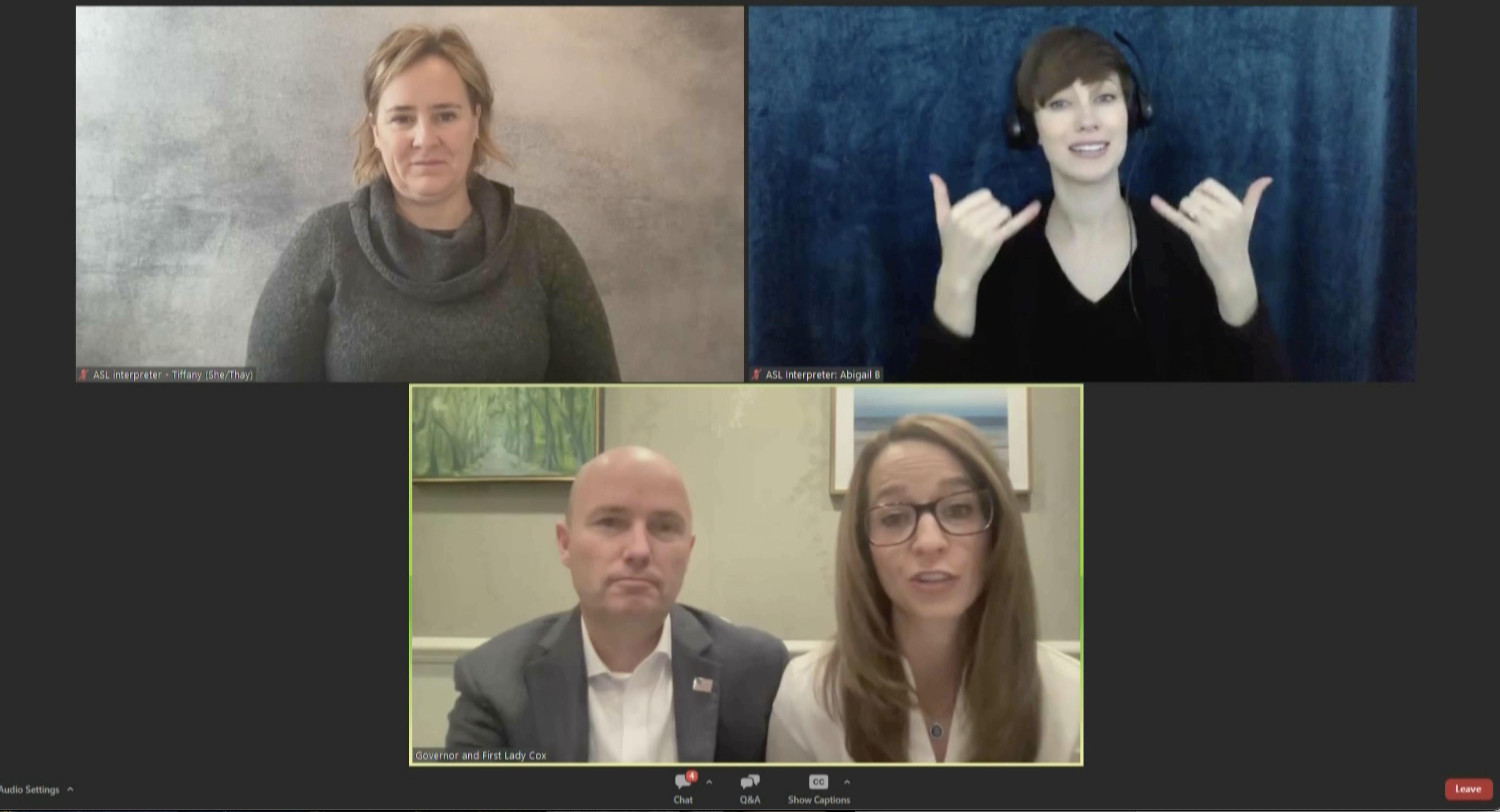 The Utah Early Childhood Mental Health Summit held Thursday, was hosted virtually by Gov. Spencer Cox and first lady Abby Cox. The couple encouraged listeners to be builders, and make revolutionary change in children's lives through mental health services. 