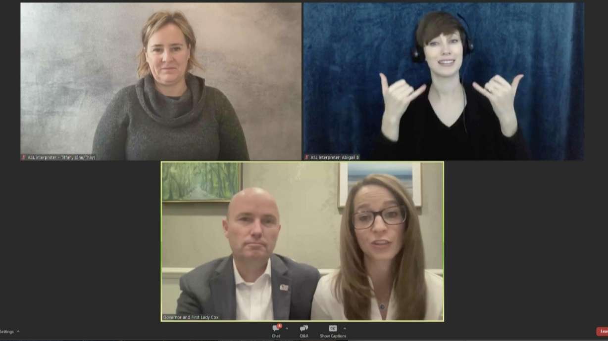 The Utah Early Childhood Mental Health Summit held Thursday, was hosted virtually by Gov. Spencer Cox and first lady Abby Cox. The couple encouraged listeners to be builders, and make revolutionary change in children's lives through mental health services.