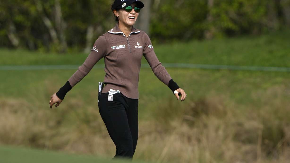 Lydia Ko, of New Zealand, walks on the ninth fairway during the second round of the LPGA CME Group Tour Championship golf tournament, Friday, Nov. 18, 2022, at the Tiburón Golf Club in Naples, Fla.