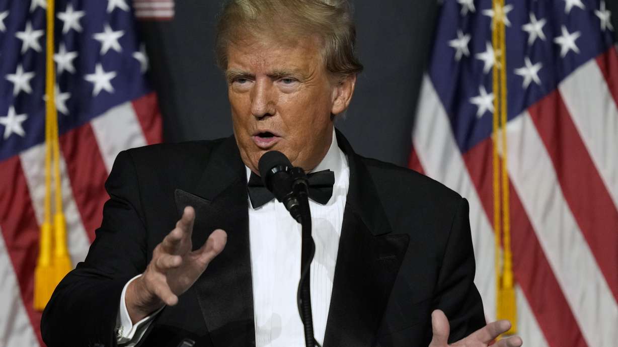 Former President Donald Trump speaks at Mar-a-Lago Friday, Friday in Palm Beach, Fla. Elon Musk has reinstated Donald Trump's account on Twitter, reversing a ban that has kept the former president off the social media site since a pro-Trump mob attacked the U.S. Capitol on Jan. 6, 2021,