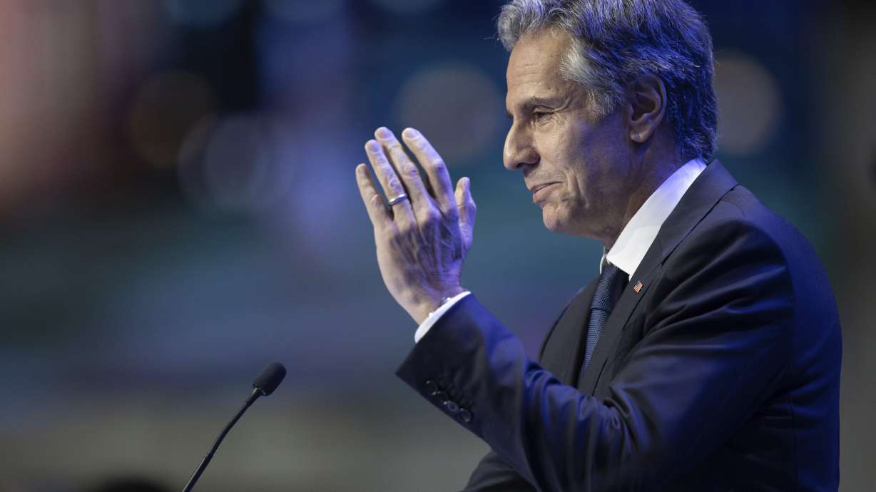 U.S. Secretary of State Antony Blinken talks to reporters during a press conference at the Asia-Pacific Economic Cooperation, APEC summit, Thursday, Nov. 17, 2022, in Bangkok, Thailand.