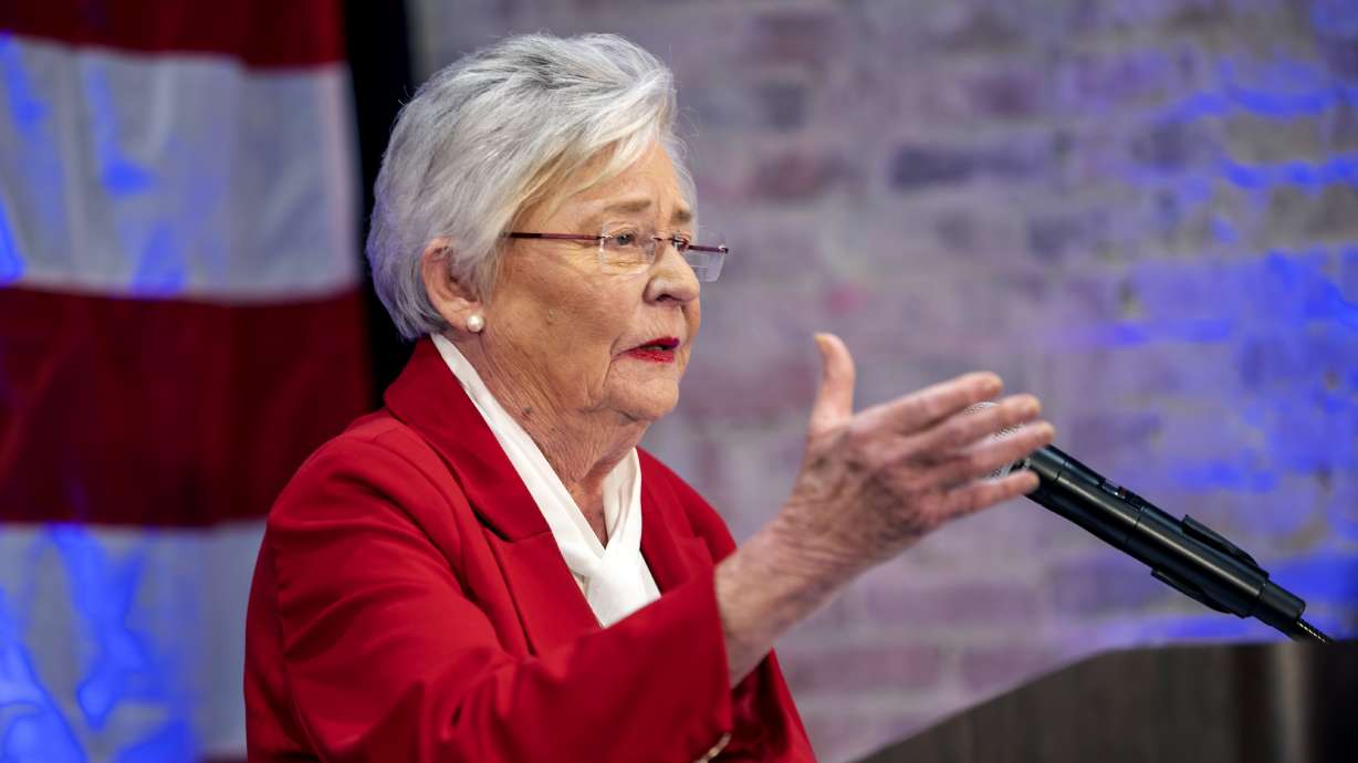 Gov. Kay Ivey speaks to supporters at her watch party after Alabama voted in midterm elections, Nov. 8, in Montgomery, Ala. Ivey is seeking a pause in executions and ordering a "top-to-bottom" review of the state's capital punishment system after an unprecedented third failed lethal injection.