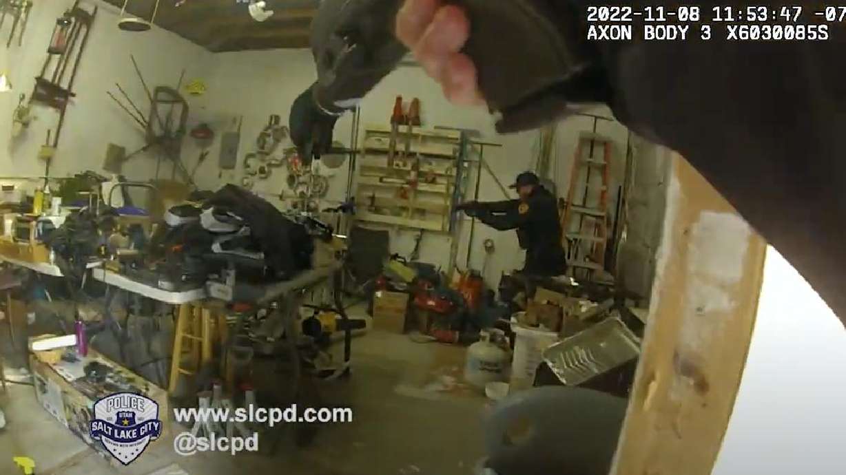 Body camera video from Salt Lake police officers from a Nov. 8 police shooting near 1700 South and 900 East. Two officers shot a man with a gun during a call out to a possible mental health crisis of a man who had allegedly made threats.