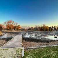 Why is Salt Lake City's Liberty Park pond mostly empty?