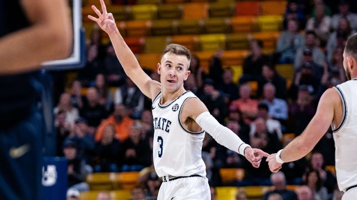 Steven Ashworth had a career high 30 points, including an end-of-game 10-0 run to lift the Aggies past Oral Roberts.