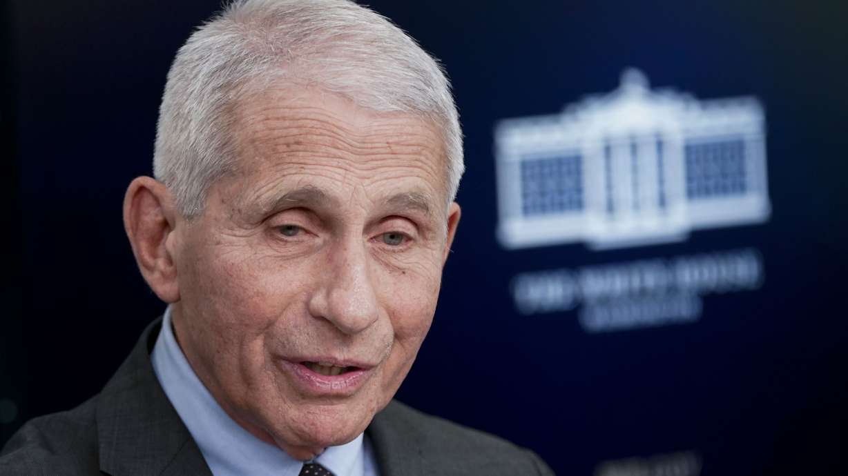 Dr. Anthony Fauci, director of the National Institute of Allergy and Infectious Diseases, speaks during a press briefing at the White House, Tuesday, in Washington.