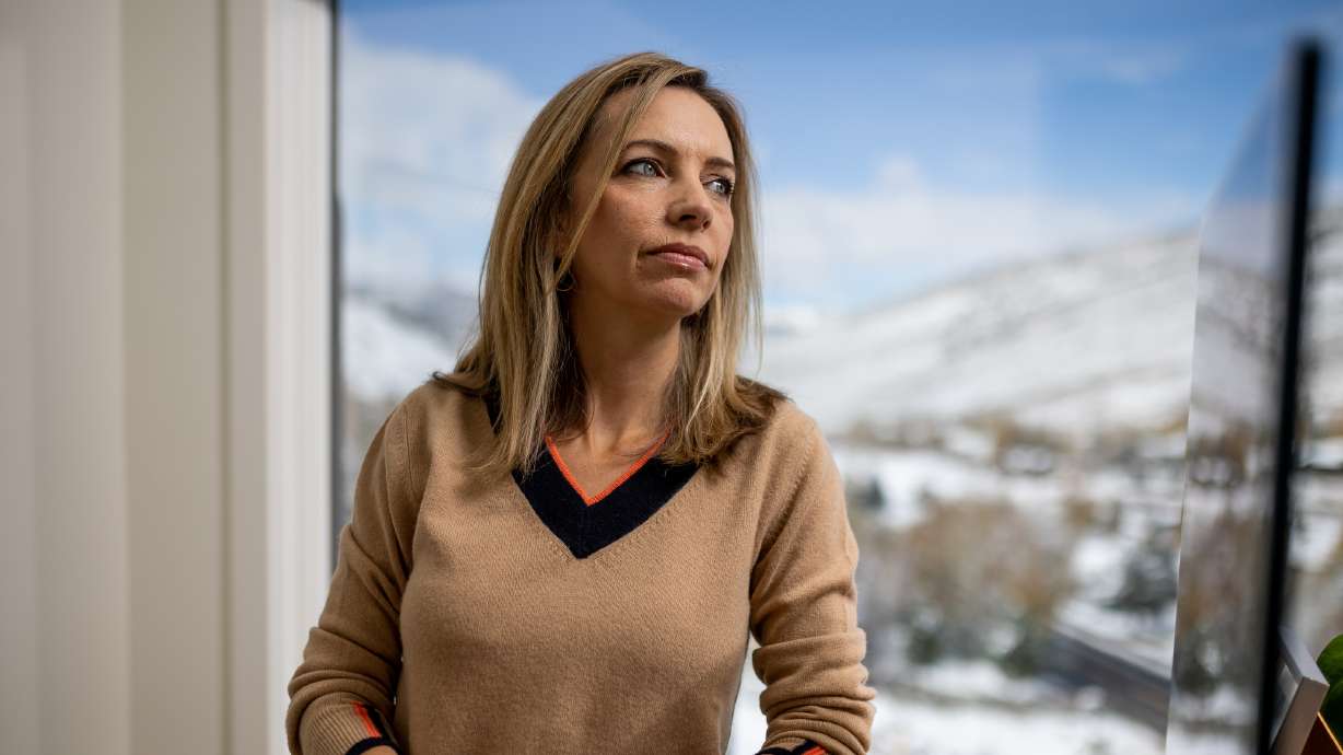Anna Robertson, co-founder of The Cool Down, poses for a photo at her home in Park City on Nov. 3. The Cool Down is described by its founders as the first mainstream climate brand on a mission to connect a wide-ranging audience to climate topics and conversations.