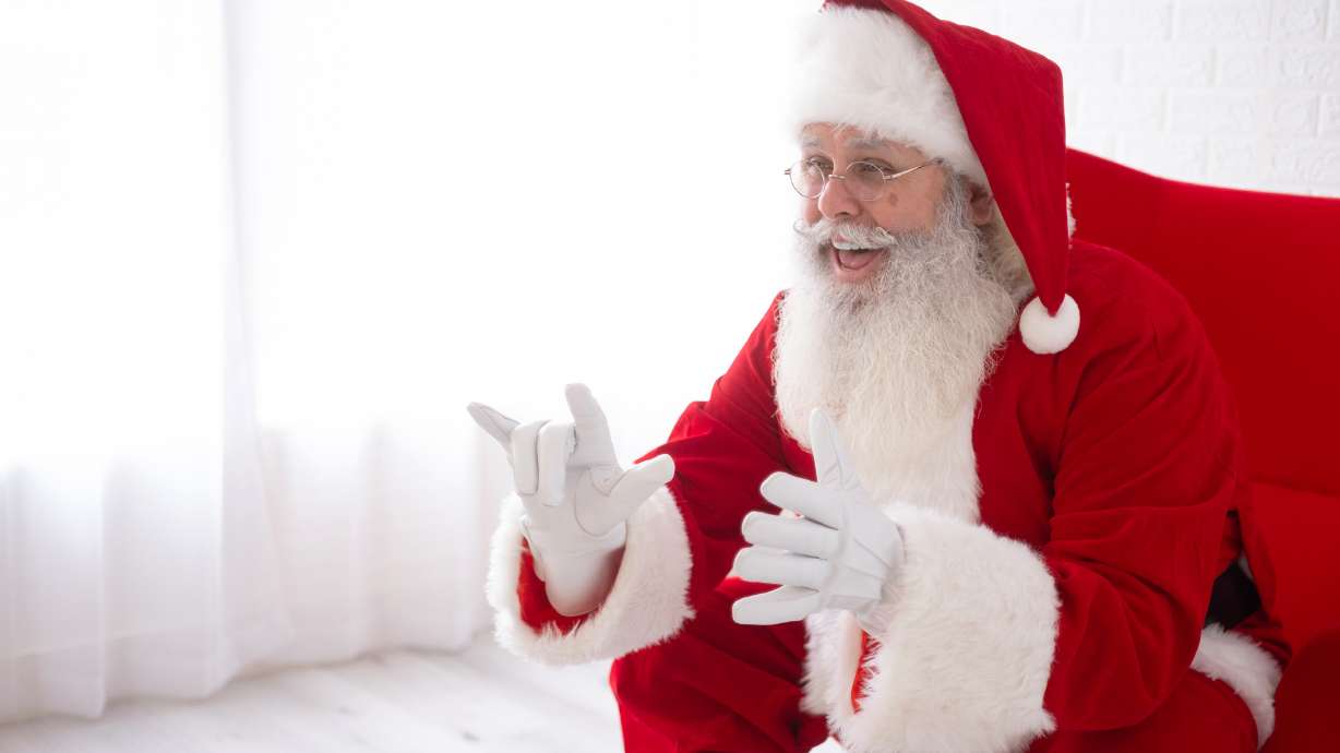 Charles Graves is dressed as Santa Claus in Austin, Texas, on Sept. 3. Santa booker HireSanta.com has logged a 30% increase in demand over last year after losing about 15% of its performers to retirement or death during the pandemic.