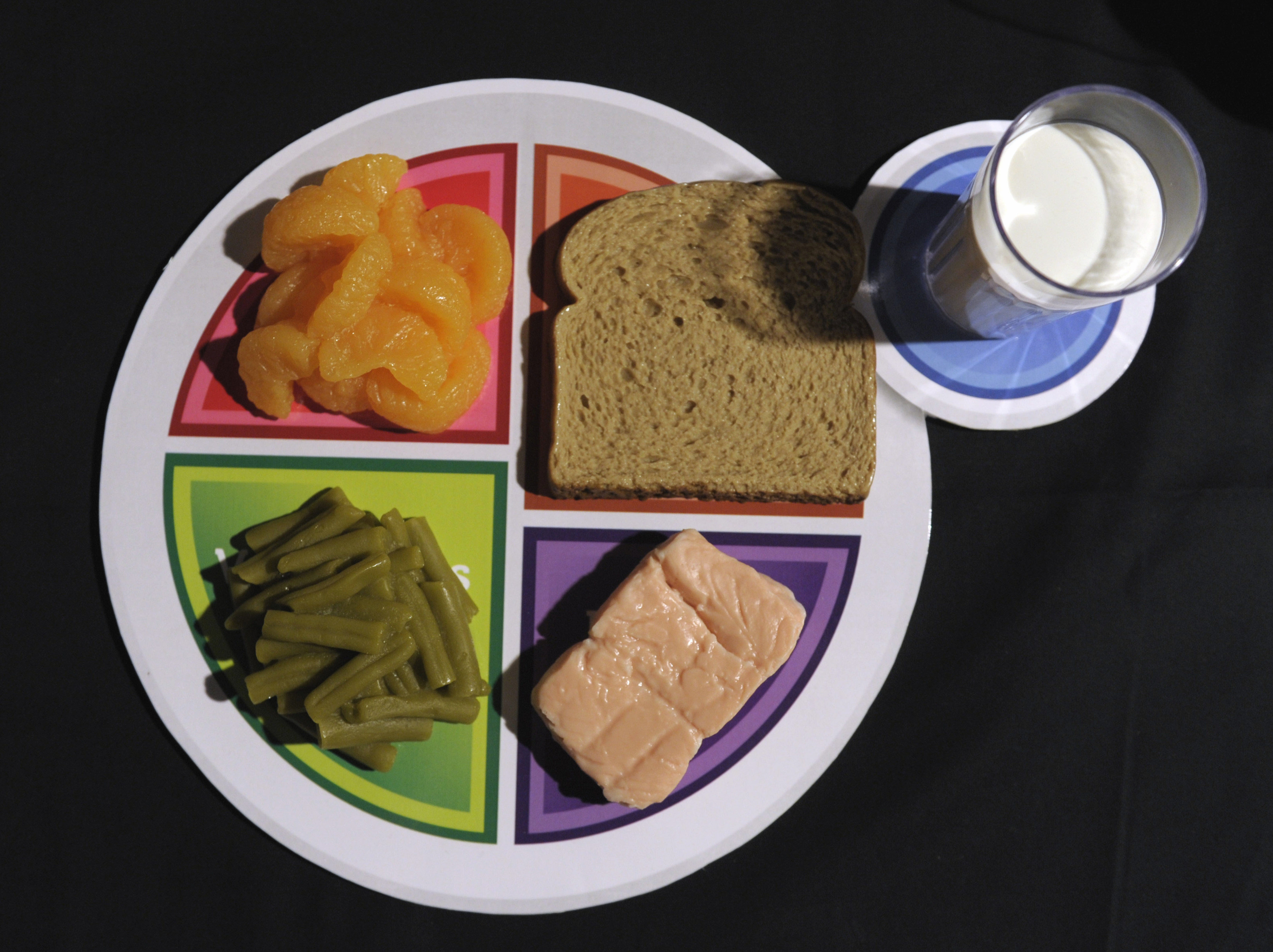 A sample plate of the food icon MyPlate, is unveiled at the U.S. Department of Agriculture in Washington, June 2, 2011. A new study finds that few Americans have heard of MyPlate.