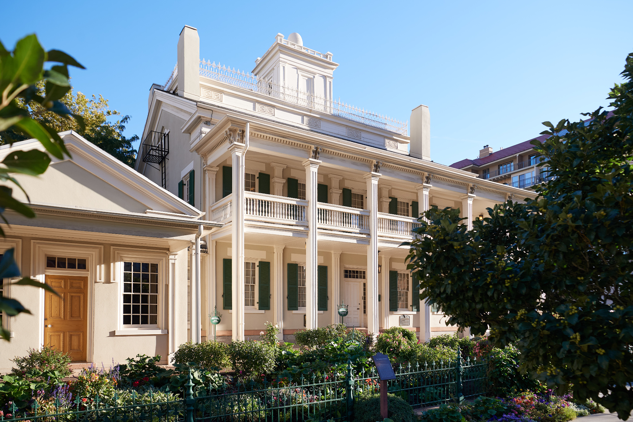 A photo of the exterior of the Beehive House in Salt Lake City taken in 2021. The building is one of three set for renovations in 2023.