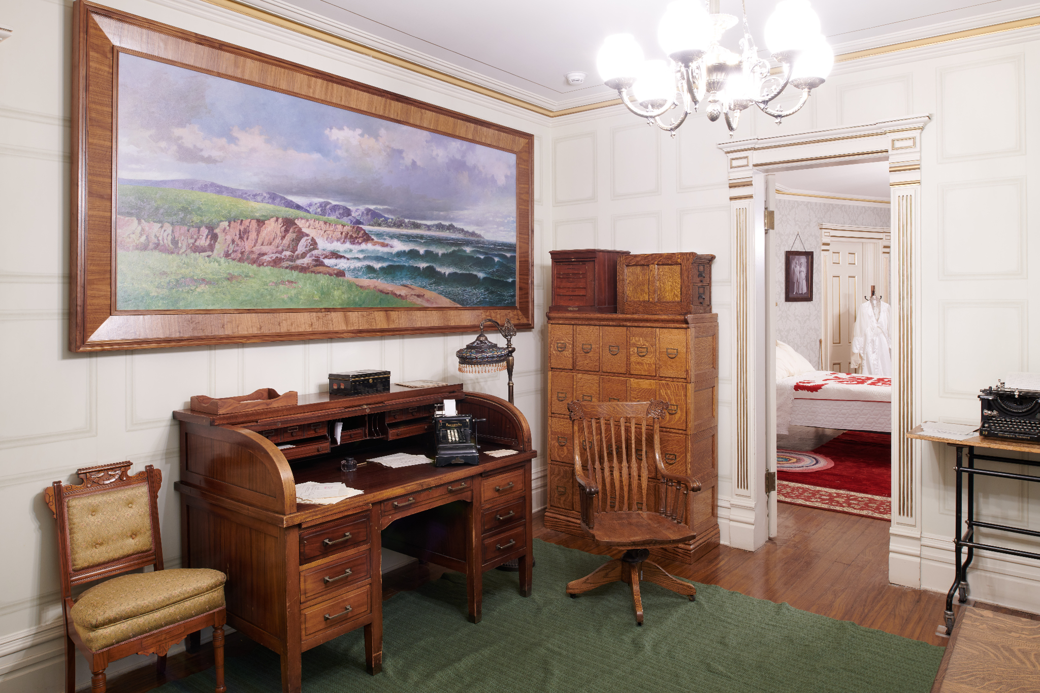 An undated photo of the office and bedroom of President Joseph F. Smith in the historic Beehive House on Temple Square in Salt Lake City.