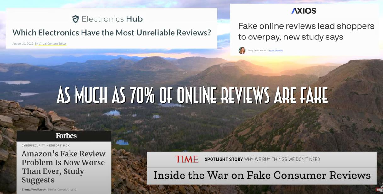 Online reviews are often not reliable when weighing a decision to buy.