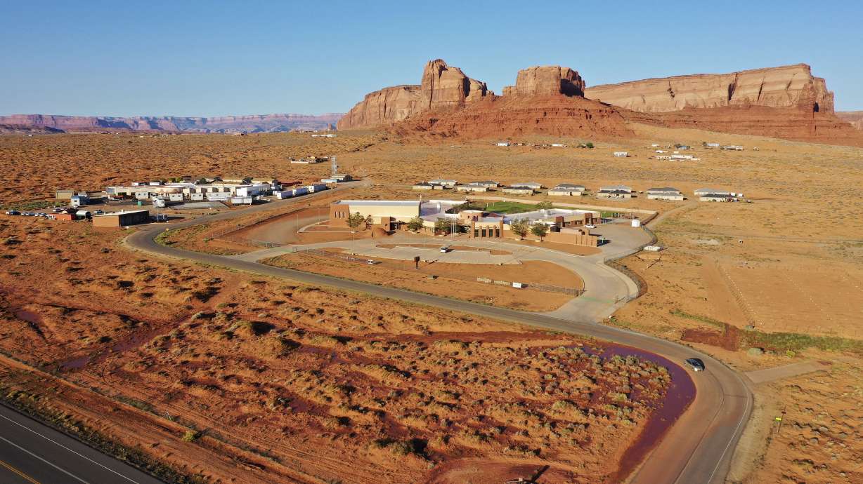 The road to the Monument Valley Health Center is clear in Oljato-Monument Valley, San Juan County, on Oct. 1, 2021. Most people living in 15 of the state's 29 counties reside in a pulmonology desert — living at least an hour's drive away from the closest pulmonologist. And Native Americans are disproportionately impacted.