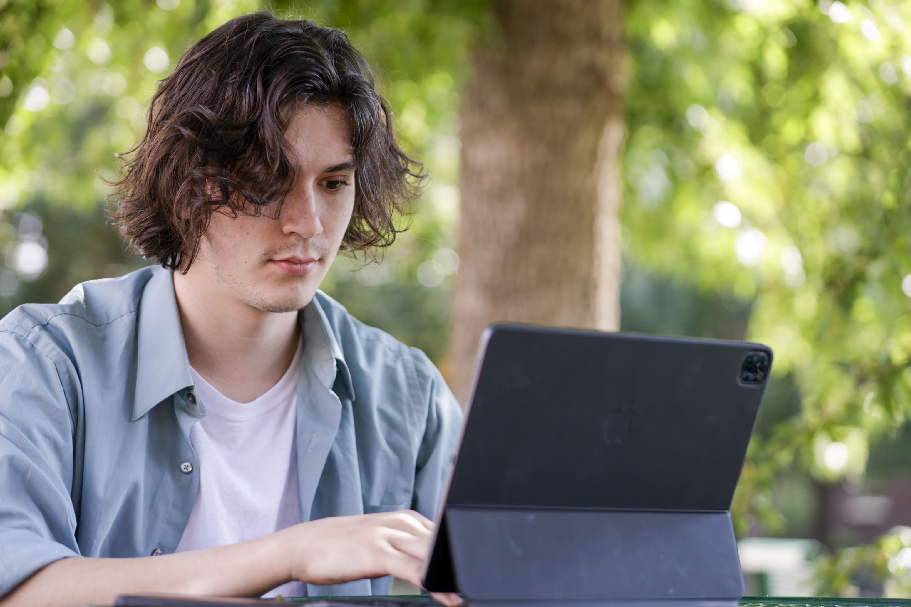 Jason Flechsing, a senior at Boise State University, does class work in Boise on Sept. 22. Flechsing has federal student loans. which could be lessened under President Joe Biden’s loan forgiveness program. A second federal court of appeals dealt another blow to the Biden administration's student loan forgiveness plan this week, setting the stage for a hearing before Supreme Court.