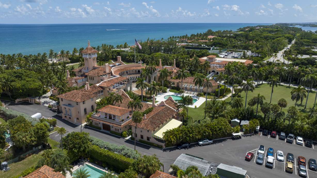 Former President Donald Trump's Mar-a-Lago club is seen in the aerial view in Palm Beach, Fla., Aug. 31. A unanimous federal appeals court on Thursday ended an independent review of documents seized from Trump's Florida estate, removing a hurdle the Justice Department said had delayed its criminal investigation into the retention of top-secret government information.