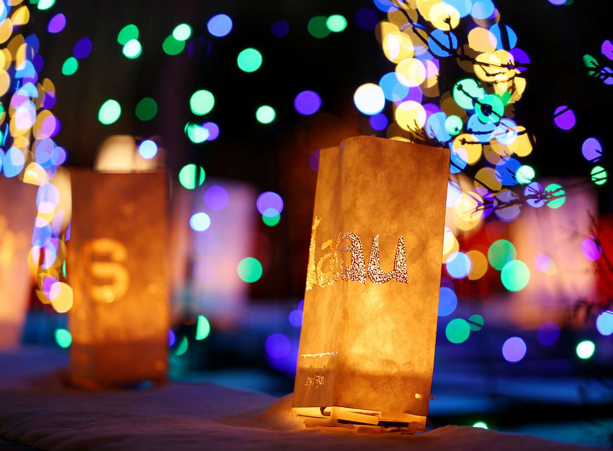 Christmas lights at the Church of Jesus Christ's Conference Center in Salt Lake City are pictured on Tuesday, Nov. 29.