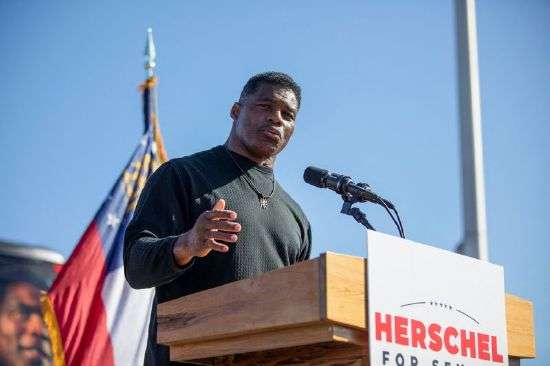 Republican U.S. Senate candidate and former football player Herschel Walker speaks during an event ahead of the runoff election against Sen. Raphael Warnock in Warner Robins, Georgia.