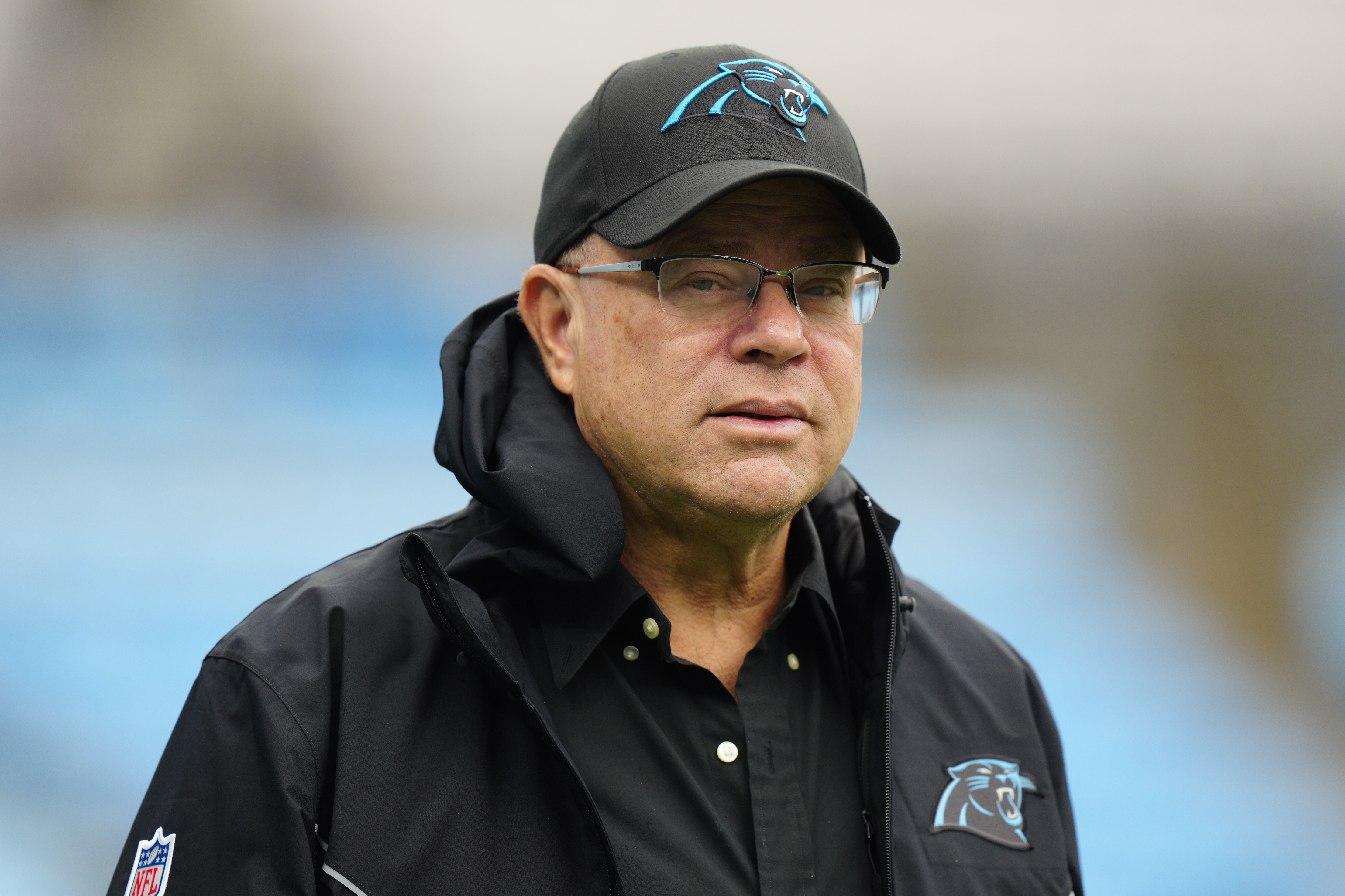 FILE - Carolina Panthers owner David Tepper watches during warm ups before an NFL football game between the Carolina Panthers and the Denver Broncos on Sunday, Nov. 27, 2022, in Charlotte, N.C. A sheriff in South Carolina has announced his deputies started a criminal investigation into whether Tepper or his company misused public money meant for a failed practice facility.