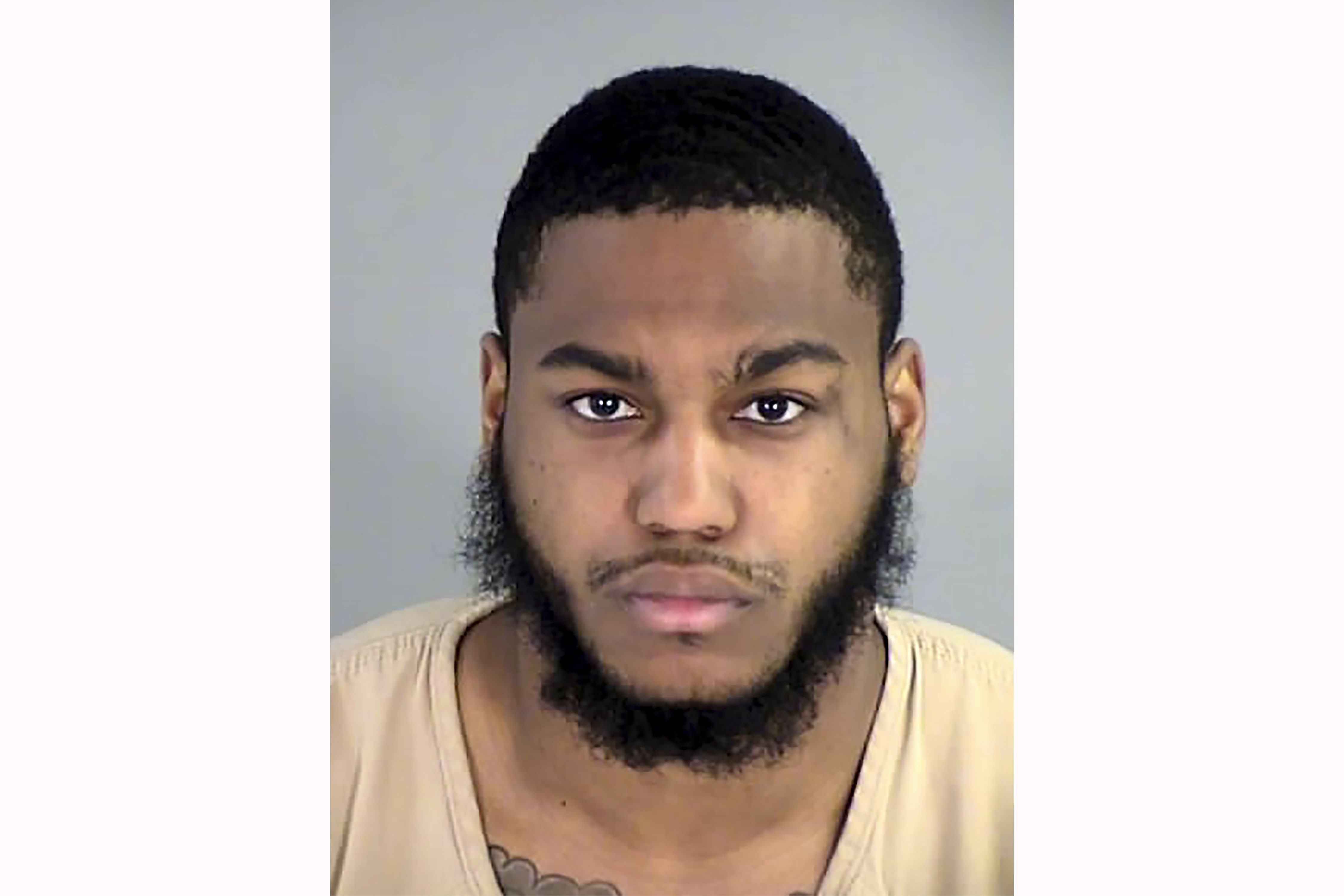 This booking photo released by the Henrico County Sheriff's Office shows Christopher Darnell Jones Jr., who was arrested Monday, Nov. 14, 2022, in the fatal shooting of three football players at the University of Virginia. 