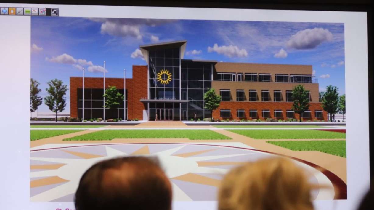 A rendering of a proposed design for the new St. George Town Hall to be built on Main Street across from the Town Square shared with the St. George City Council Thursday.