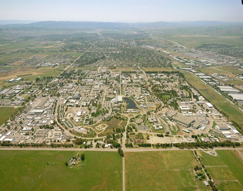 An aerial photo shows Lawrence Livermore National Laboratory in Livermore, Calif., on July 5, 2011. The U.S. Department of Energy will announce on Tuesday that scientists at the lab have made a breakthrough on fusion energy.