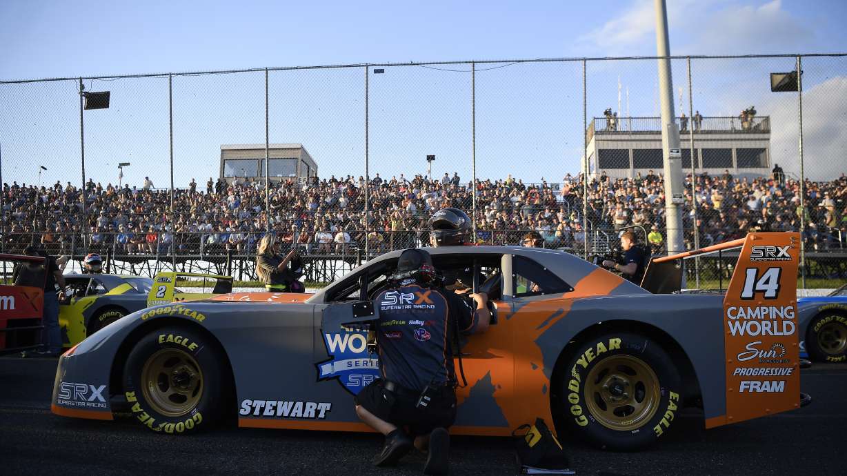 FILE - The SRX car of Tony Stewart is seen during the debut race of Superstar Racing Experience (SRX) at Stafford Motor Speedway on June 12, 202,1 in Stafford, Conn. Stewart's all-star summer racing series is moving to ESPN and a new night as the network plans to use SRX to revitalize its “Thursday Night Thunder", ESPN announced Monday, Dec. 12, 2022.