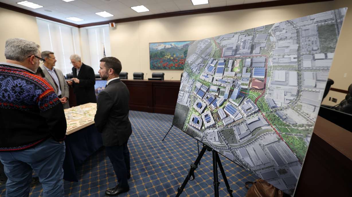 A three-dimensional model of the first phase of development for the Point, in Draper, is shown on Tuesday.