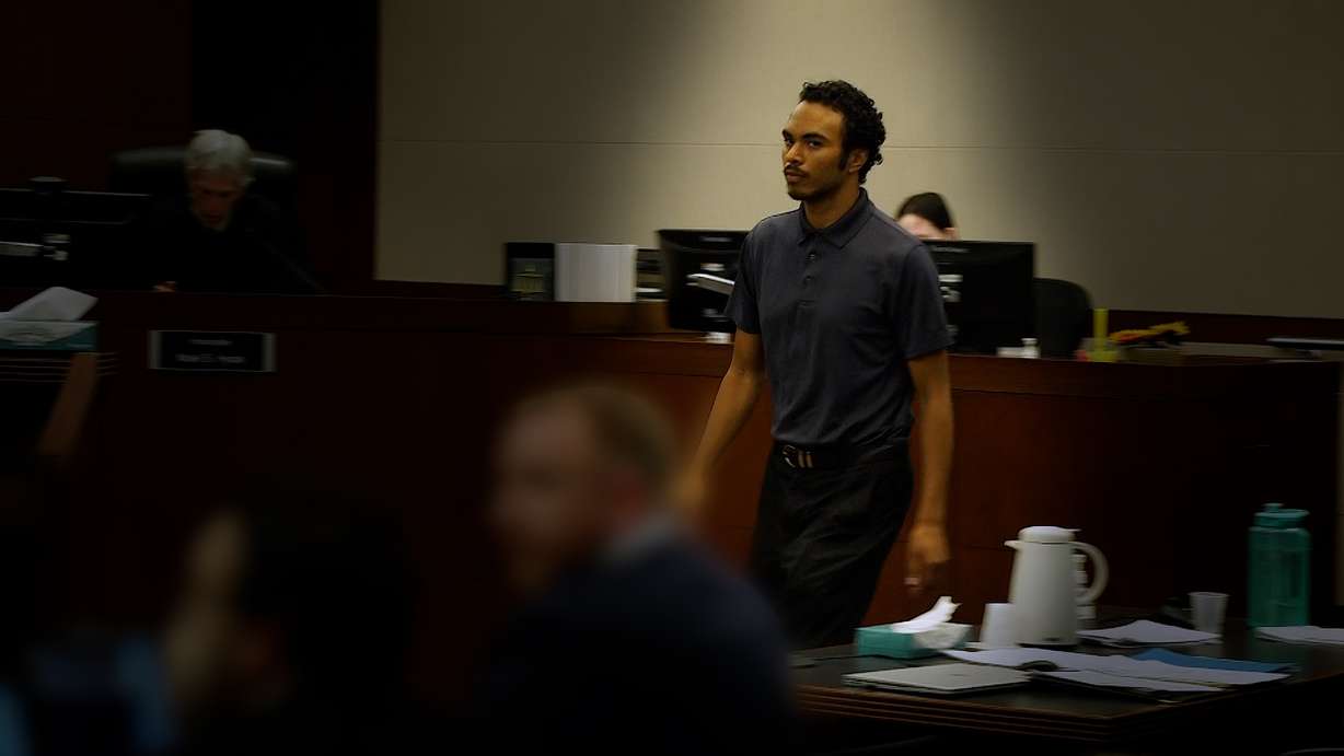 Joshua Homer, 26, appears in court in Weber County on Oct. 18.