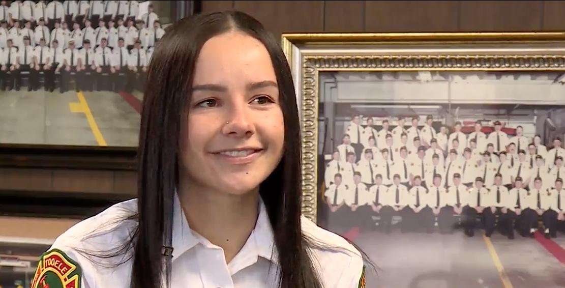 Mckensie McManigal, 24, became Tooele's first female firefighter earlier this year.