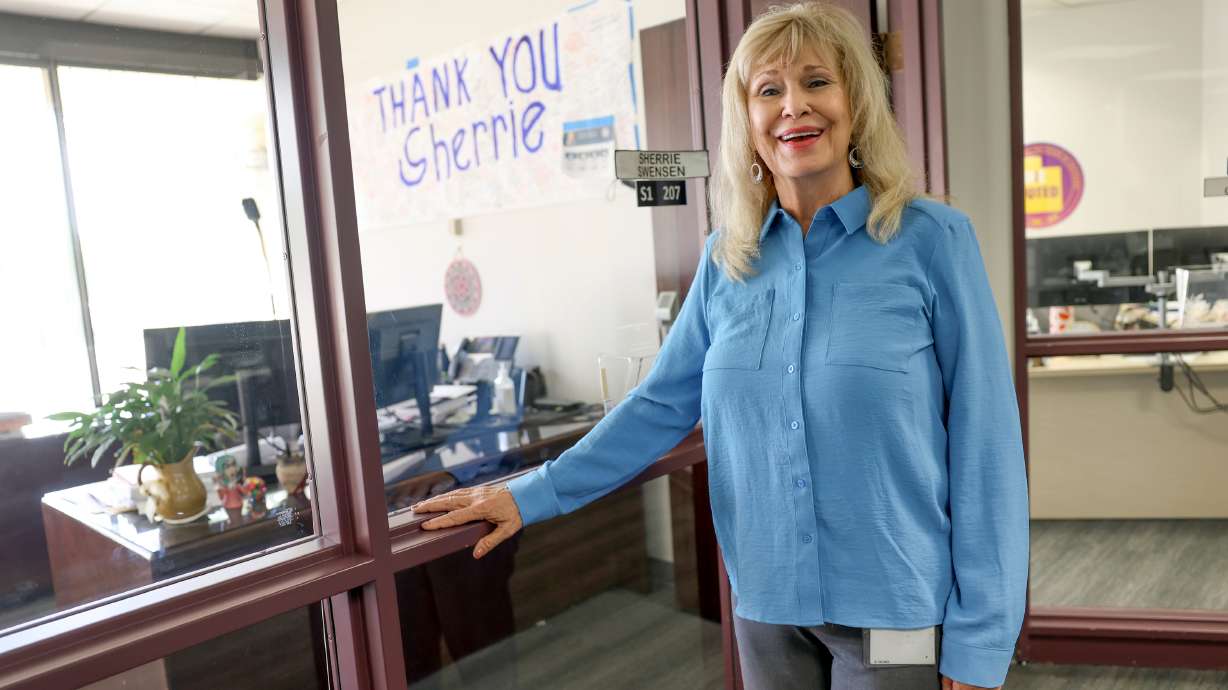 Salt Lake County Clerk Sherrie Swensen, who will be retiring after 32 years of service, poses for a portrait near her office at the Salt Lake County Government Center on Aug. 11.