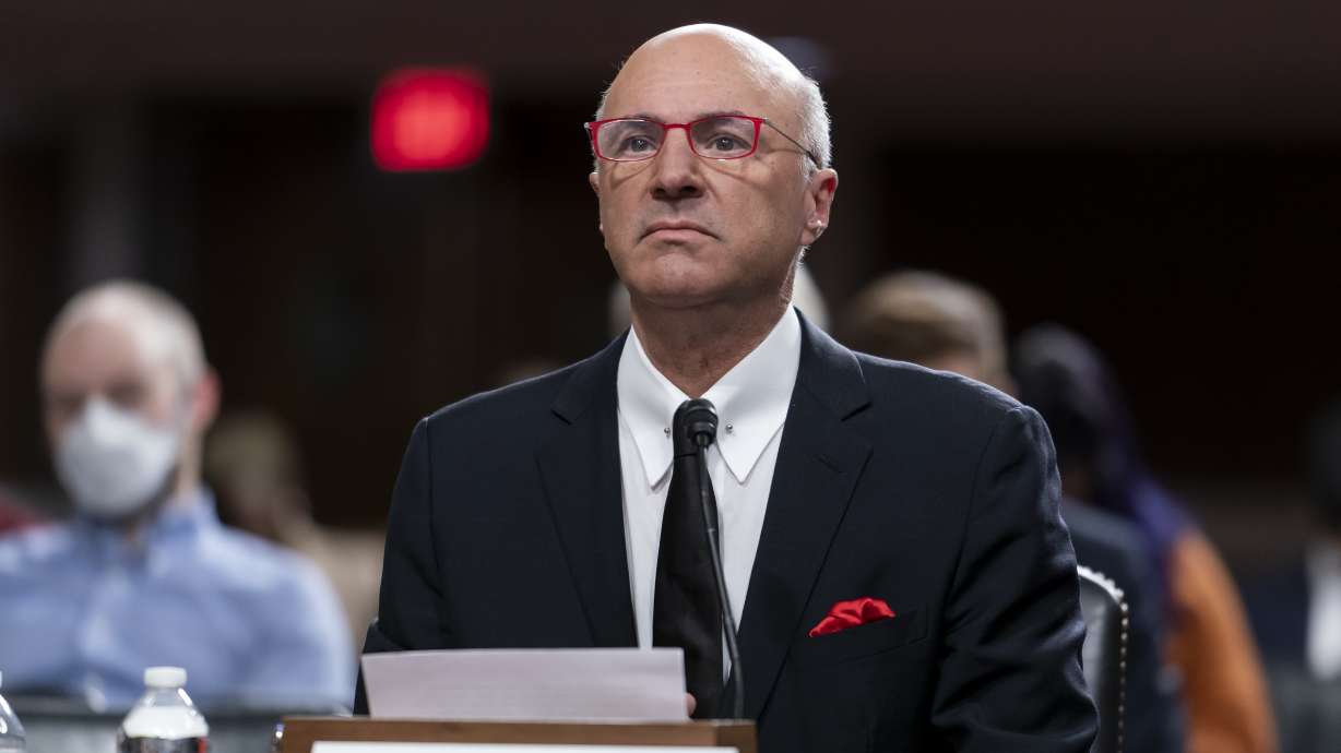 Businessman Kevin O'Leary testifies at the Capitol in Washington on Dec. 14, 2022. O'Leary is seeking dismissal of a defamation lawsuit he faces stemming from the Box Elder County data center debate.
