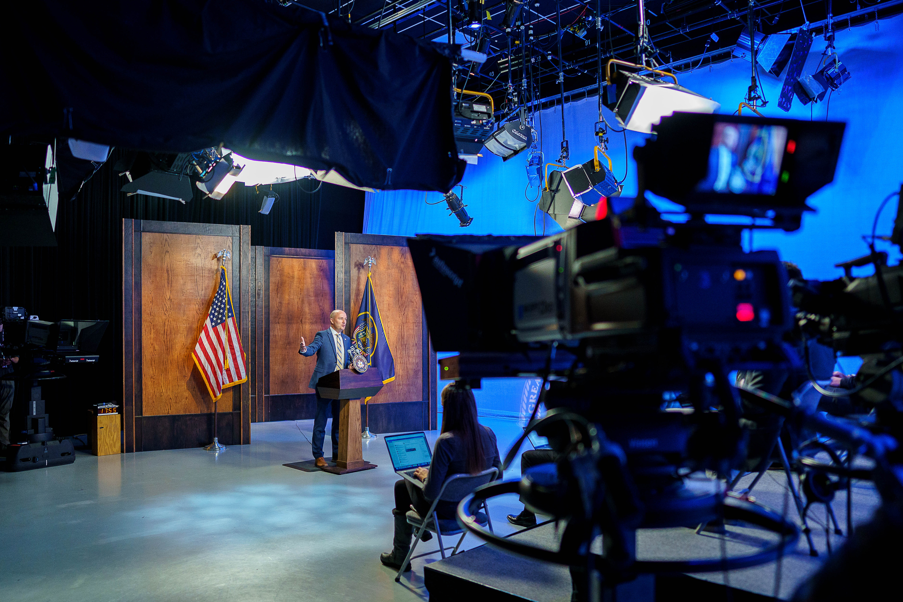Gov. Spencer Cox speaks at his monthly news conference in Salt Lake City on Thursday.