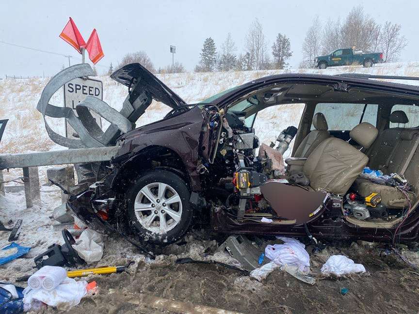 Renae Hilton's family said her vehicle slid on ice Tuesday morning, sending her crashing into a guard rail and leaving her badly injured. Candace Rivera stopped to help.